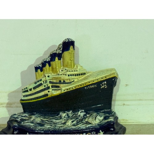 5151 - A cast metal Titanic doorstop* This lot is subject to VAT