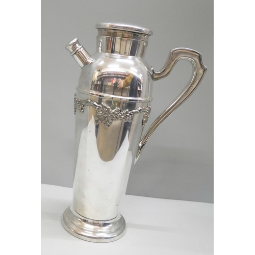 2003 - A Mappin & Webb silver plated cocktail shaker, 33cm