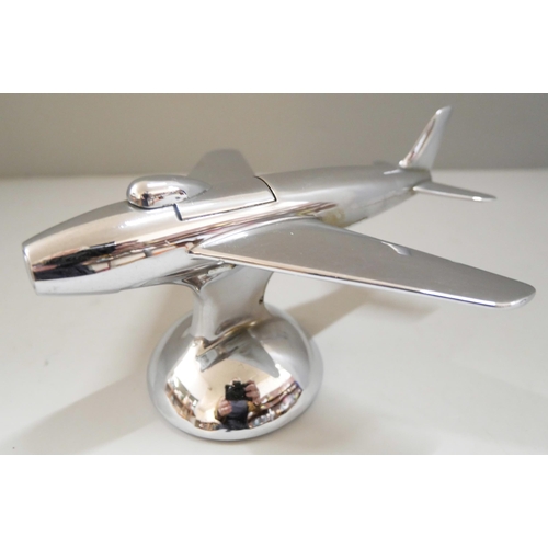 2008 - A novelty Dunhill chrome table lighter in the form of a jet aeroplane