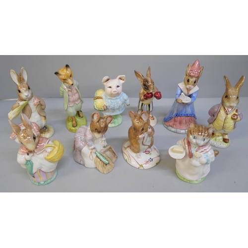 2028 - Eight Royal Albert Beatrix Potter figures and two Bunnykins figures