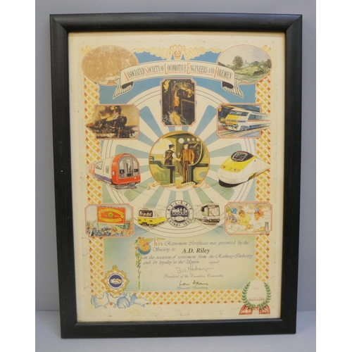 2102 - A collection of railway themed plaques and framed images of trains