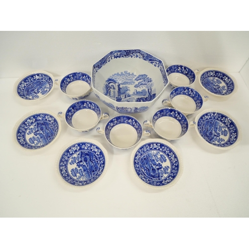 2154 - A large collection of Spode Italian tablewares and Spode Blue Tower soup bowls, side plates and bowl... 