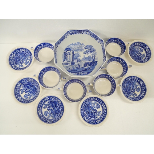 2154 - A large collection of Spode Italian tablewares and Spode Blue Tower soup bowls, side plates and bowl... 