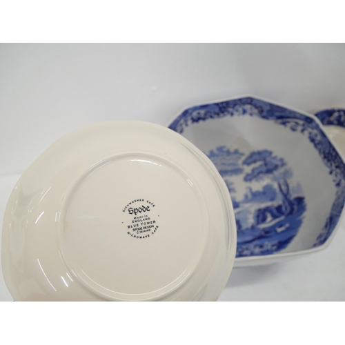 2154 - A large collection of Spode Italian tablewares and Spode Blue Tower soup bowls, side plates and bowl... 