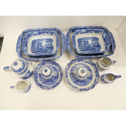 2154 - A large collection of Spode Italian tablewares and Spode Blue Tower soup bowls, side plates and bowl... 