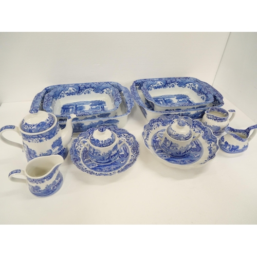 2154 - A large collection of Spode Italian tablewares and Spode Blue Tower soup bowls, side plates and bowl... 