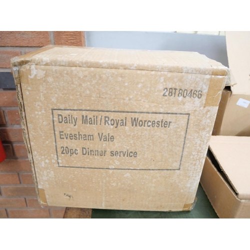 2155 - Two Royal Worcester Evesham Vale 20 piece dinner services, one set sealed in box