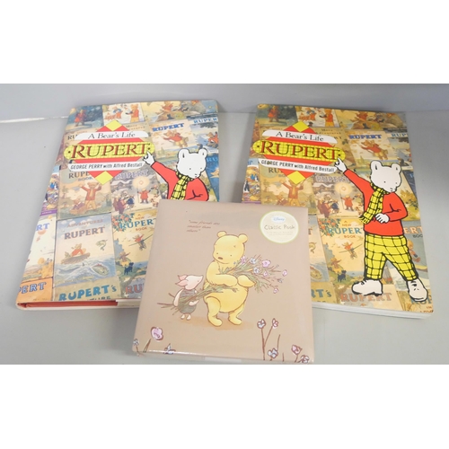 2156 - Rupert the Bear Annuals, jigsaws, cassette tapes, stamp starter pack, in case and bag