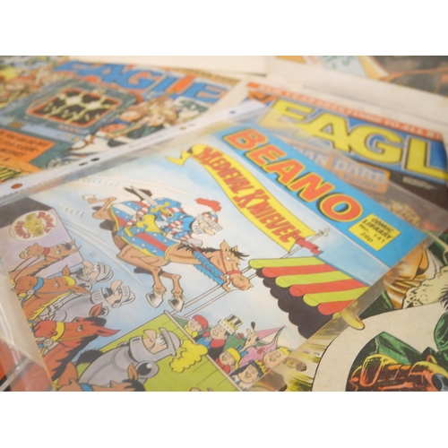 2157 - A collection of Crazy Comics, Eagle, Beano, Eagle and Tiger comics