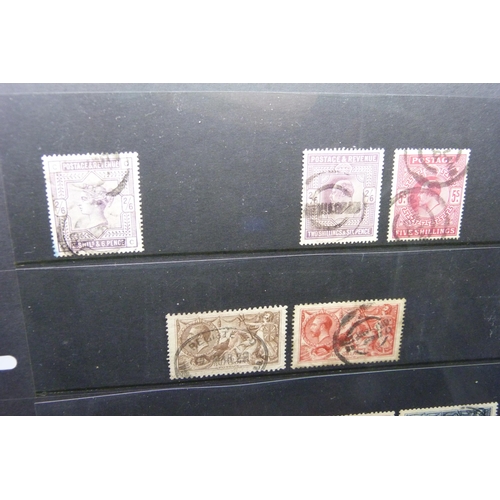 2161 - Stamps; a stocksheet of high value Great Britain stamps, Queen Victoria-King George VI