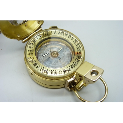 2171 - A compass, Francis Barker, M73, with leather case