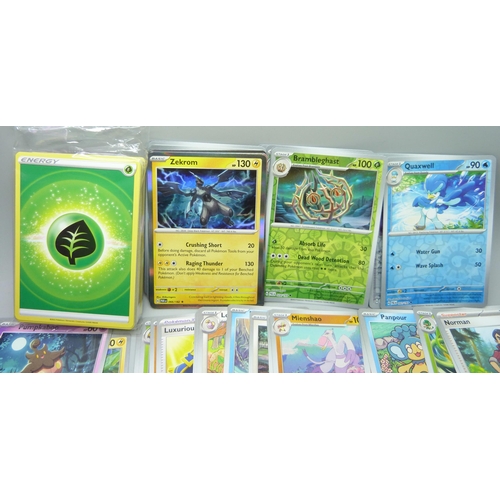 2185 - A box containing over 500 Pokemon cards with large quantity of Holographic