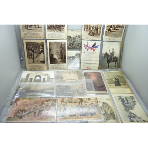 2197 - A collection of postcards including military and Bamforths