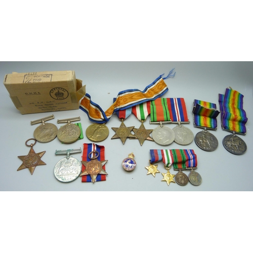 2201 - Medals; World War I medals, a pair to 206463 Dvr. A. Wait RA and a War Medal to 86025 Cpl. W. Kendal... 