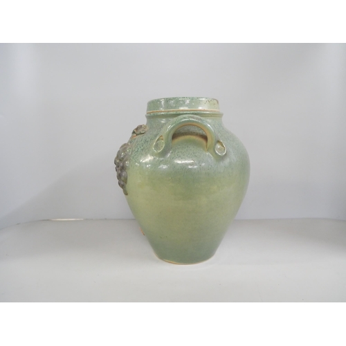 2206 - A ceramic wine urn with spout, lacking tap