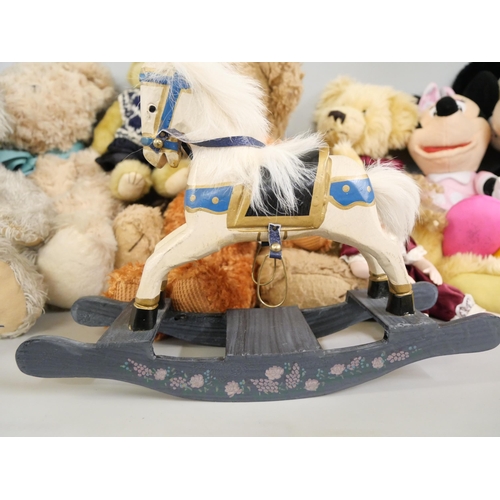 2239 - A box of soft toys including Minnie and Mickey mouse