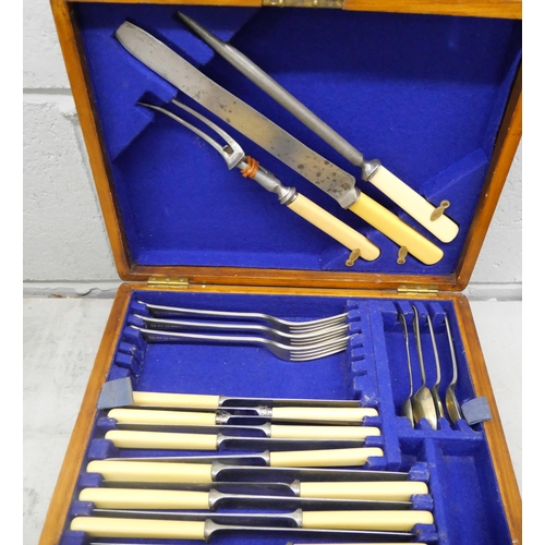 2263 - A canteen of cutlery stainless steel in wooden presentation box  **PLEASE NOTE THIS LOT IS NOT ELIGI... 