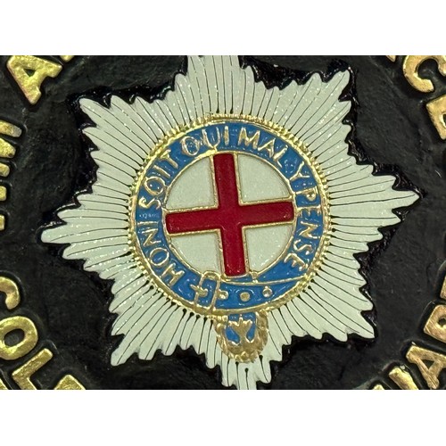 5186 - A circular cast metal Coldstream Guards HM Armed Forces Plaque* This lot is subject to VAT