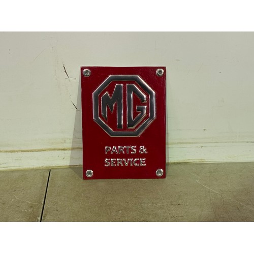 5192 - A metal MG parts and service sign* This lot is subject to VAT