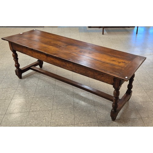 88 - An 18th Century French fruitwood single drawer refectory table