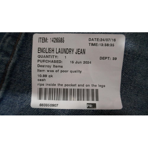 6176 - Ten pairs of jeans to include Wrangler and English Laundry, various sizes (338)  *This lot is subjec... 