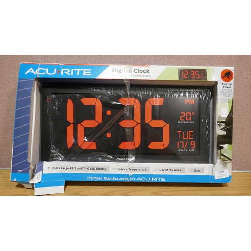 6188 - Digital Led Clock & Temperature and a Ottlite Led Organiser Desk Lamp  (346-184,257) *This lot is su... 