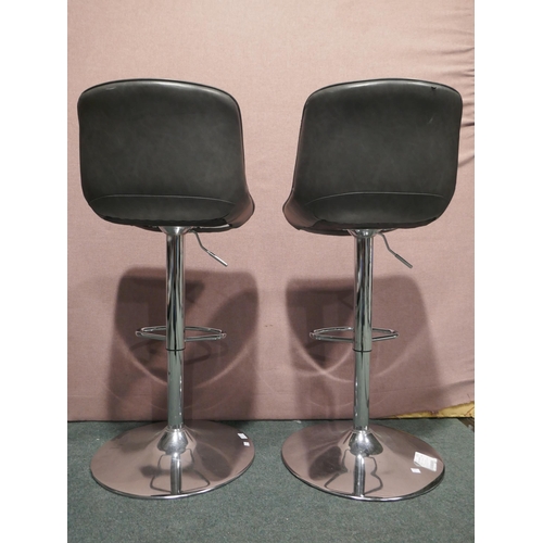 6250 - Two Grey Gas-Lift Bar Stools  (346-247,248) *This lot is subject to Vat