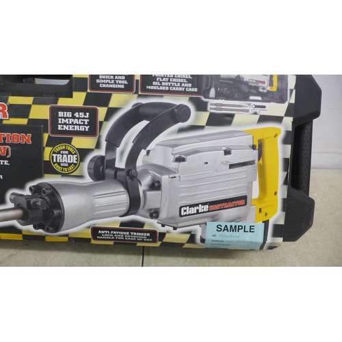 5081 - A cased Clarke Contractor CON1500DD 17.35kg 1500W Demolition hammer 18/0084-1* This lot is subject t... 