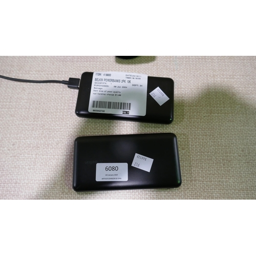 6080 - Scosche Mount Pro And Two Belkin Powerbanks  (346-55,216) *This lot is subject to Vat