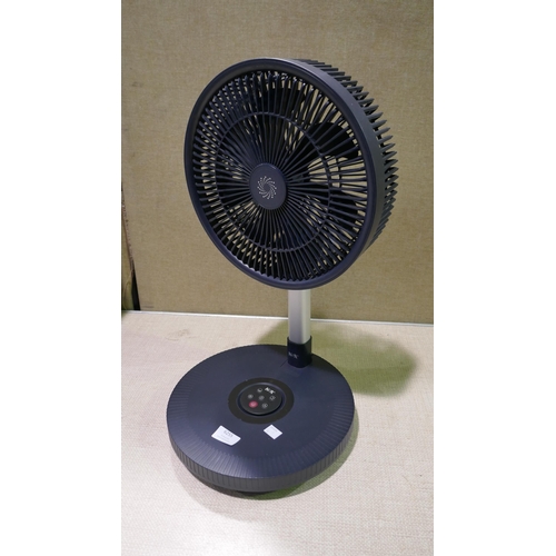 6255 - Nsa Folding Stand Fan with remote and power lead     (346-52) *This lot is subject to Vat