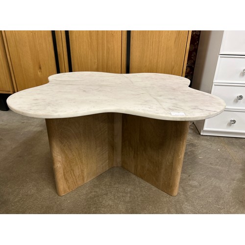 3053 - A mango wood and marble coffee table  *This lot is subject to Vat