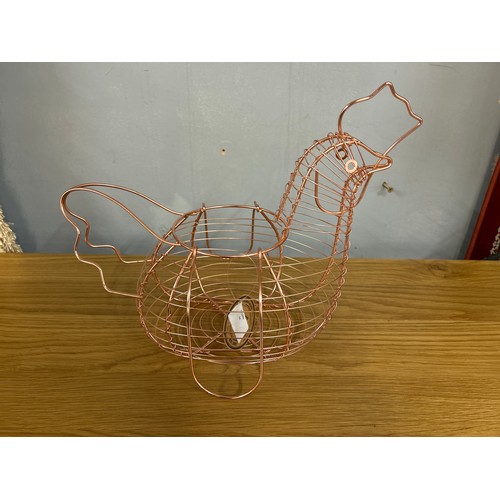 3065 - A copper wire egg bowl, H 27cms x W 34cms (KG071306)   #