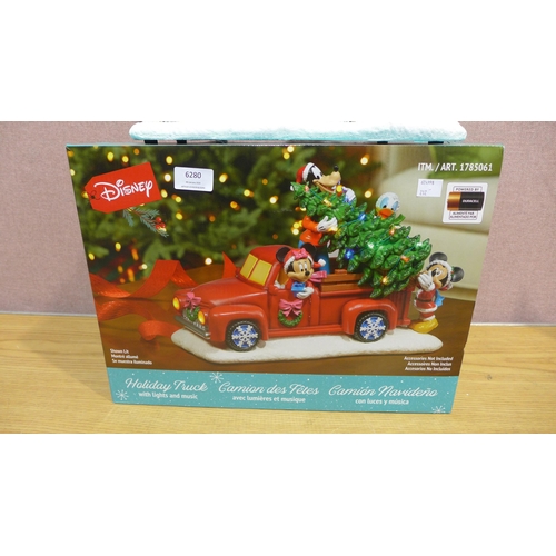 6280 - Christmas Disney Truck and Tree Water Lamp  (346-212,213) *This lot is subject to Vat