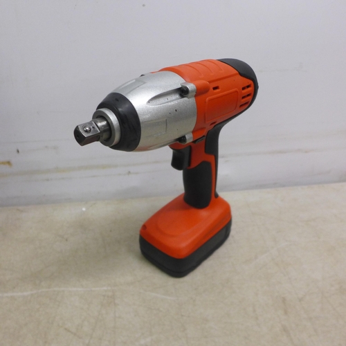 5086 - A Hilka Max cordless impact wrench with 2 batteries, charger and a selection of sockets - in case 16... 