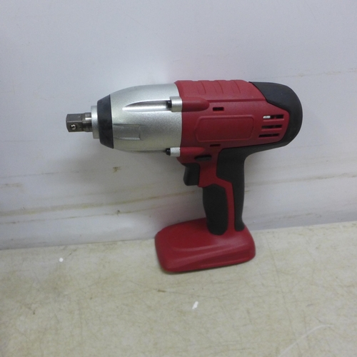 5088 - A cordless impact wrench with battery and charger and a selection of sockets - in case and an one ot... 