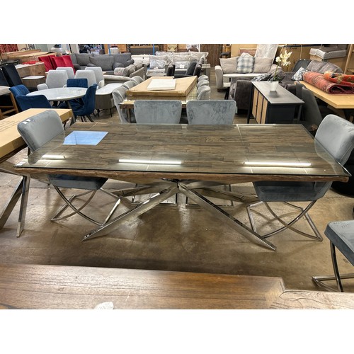 3200 - A 220cm Chennai dining table with X base  *This lot is subject to Vat