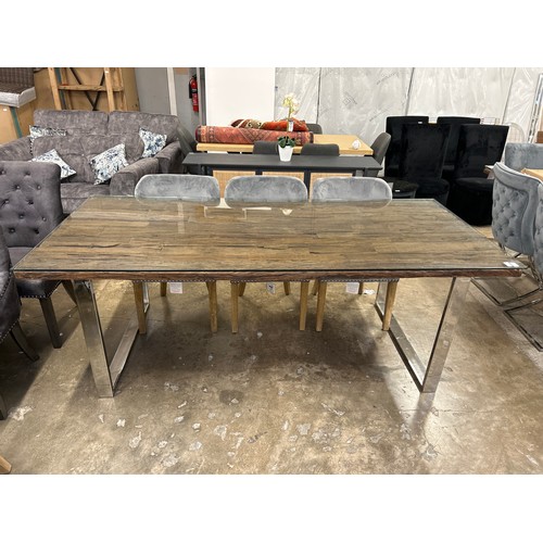 3204 - A 220cm Chennai dining table with with U shaped legs  *This lot is subject to Vat