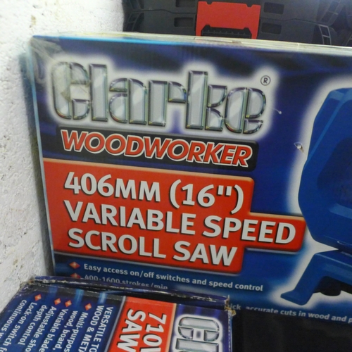 5090 - A Clarke Woodworker CSS400D 406mm (16”) variable speed scroll saw 16/0495-2* This lot is subject to ... 