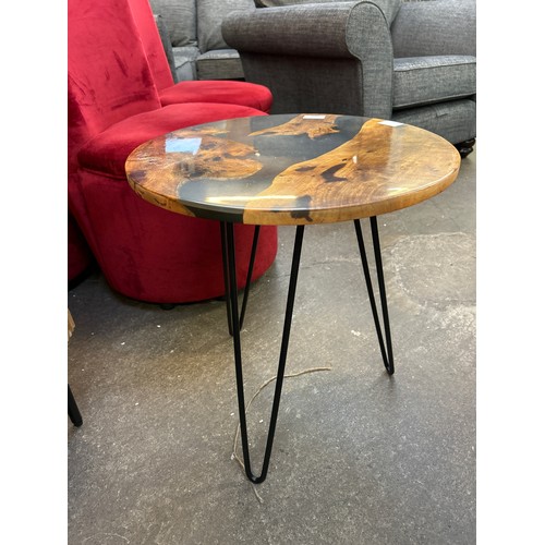 3221 - An epoxy side table  *This lot is subject to Vat