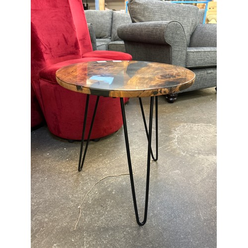 3224 - An epoxy side table  *This lot is subject to Vat