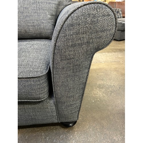 3215 - An SCS Aurora dark grey fabric corner sofa and armchair