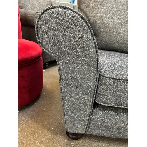 3215 - An SCS Aurora dark grey fabric corner sofa and armchair