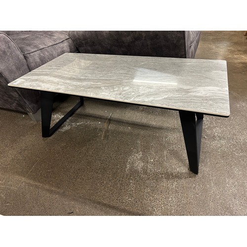 3185 - A Grey marble top coffee table *This lot is subject to Vat