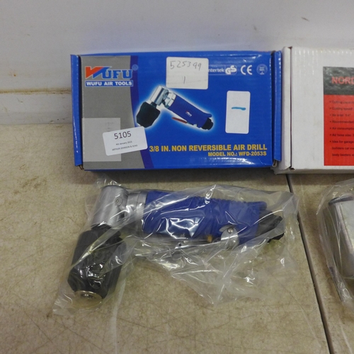 5105 - 2 Air tools including a Nordstrom air nibbler and a Wufu 3/8