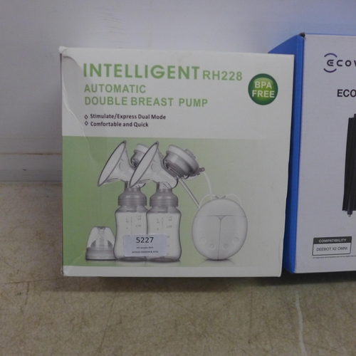 5227 - A BPA Free automatic double breast pump and A quantity of spares and accessories for an Ecovacs robo... 