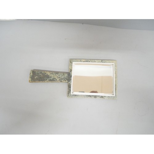 2296 - An Art Deco shagreen and ivory mounted hand mirror, With non-transferable Standard Ivory Exemption D... 