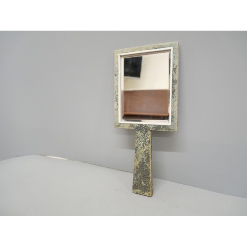 2296 - An Art Deco shagreen and ivory mounted hand mirror, With non-transferable Standard Ivory Exemption D... 