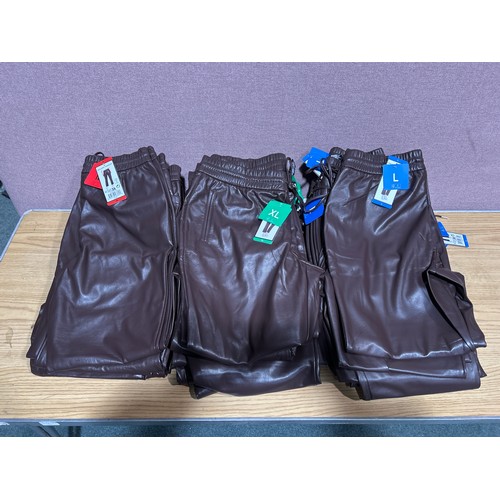 6103 - Large quantity of Hilary Radley faux leather look brown trousers, various sizes  (343) *This lot is ... 