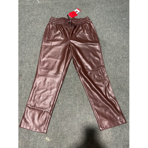 6104 - Large quantity of Hilary Radley faux leather look brown trousers, various sizes  (343) *This lot is ... 