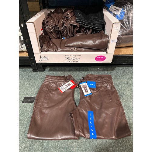 6105 - Large quantity of Hilary Radley faux leather look trousers, various sizes & colours (343) *This lot ... 